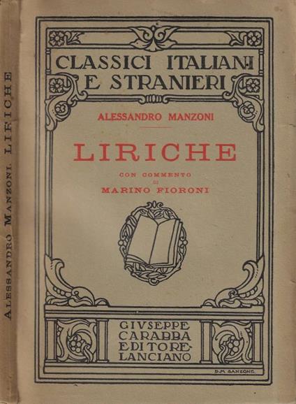 Liriche - Alessandro Manzoni - copertina