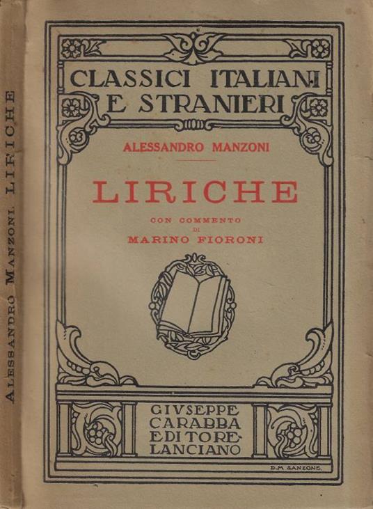 Liriche - Alessandro Manzoni - copertina