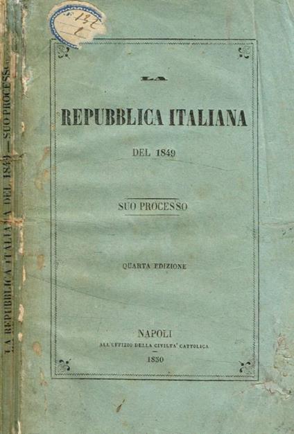 Repubblica Italiana del 1849 - copertina