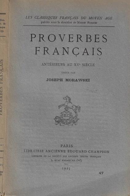 Proverbes francais - copertina