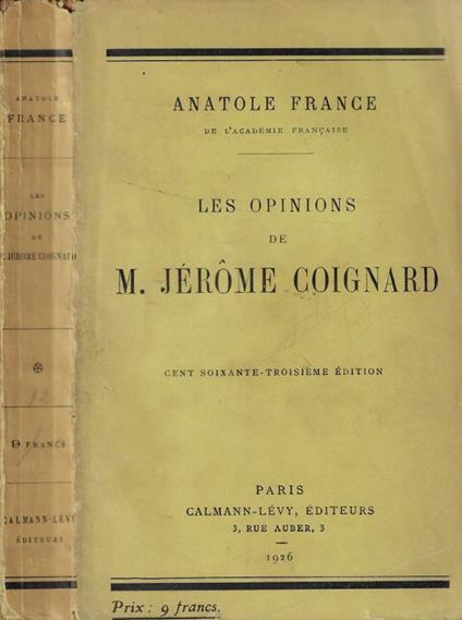 Les opinions de M. Jerome Coignard - copertina