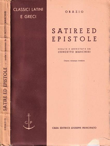 Satire ed epistole - Q. Flacco Orazio - copertina