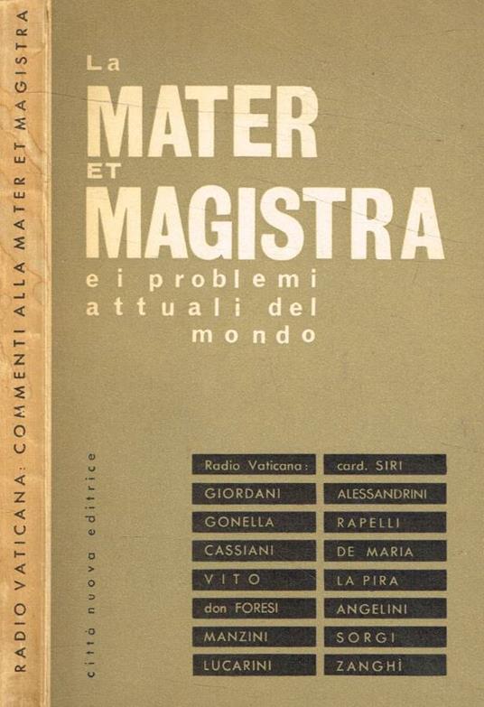 La Mater et Magistra e i problemi attuali del mondo - copertina