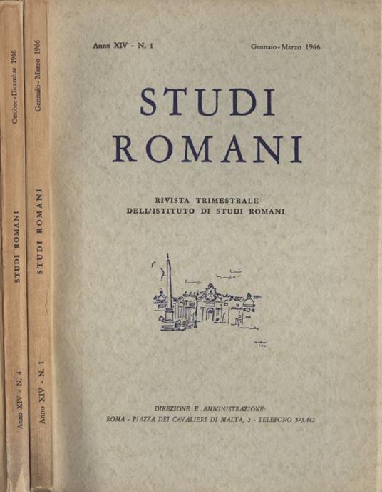 Studi romani Anno XIV nn. 1 - 4 - copertina