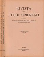 Rivista degli studi orientali anno 1972, vol XLVI, fasc I-II, III-IV