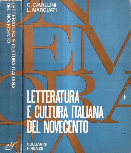 Letteratura e cultura italiana del Novecento - copertina