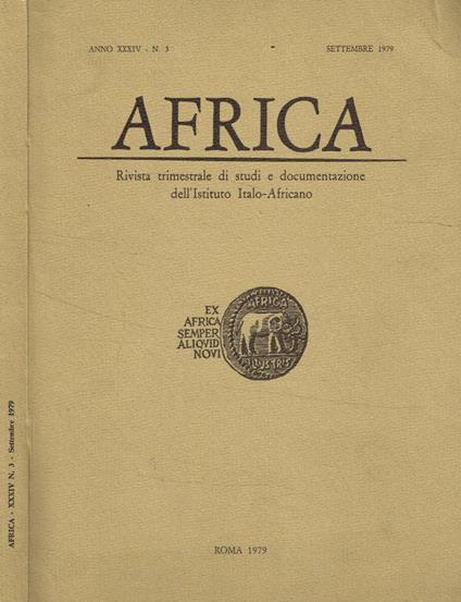 Africa. Rivista trimestrale di studi e documentazione dell'Istituto Italo-Africano, anno XXXIV, n.3, settembre 1979 - copertina