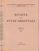 Rivista degli studi orientali anno 1978, vol LII, fasc I-II, III-IV