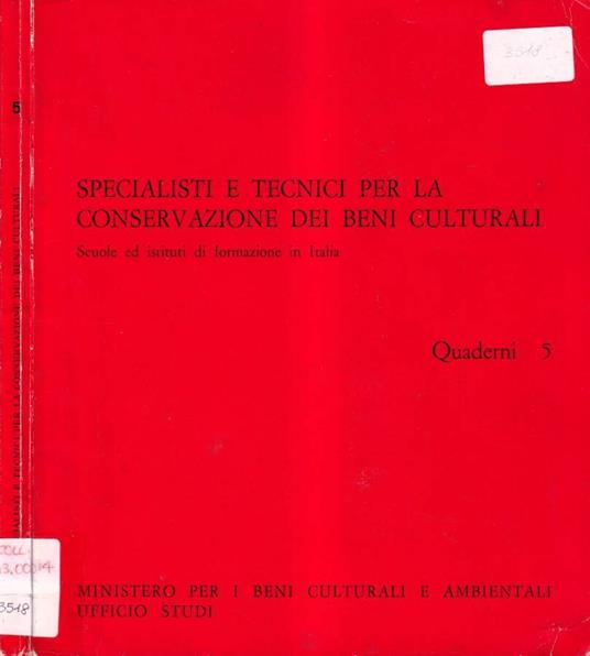 Specialisti e tecnici per la conservazione dei beni culturali - copertina