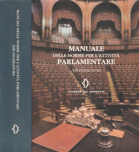 Manuale delle norme per l'attività parlamentare - copertina