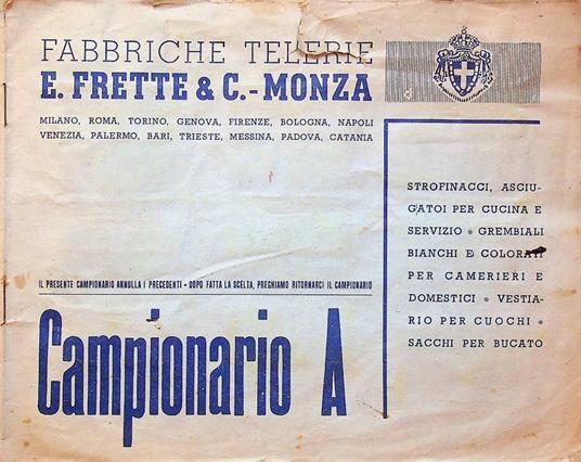 Fabbriche telerie: E. Frette &amp; C. - Monza: Campionario A - copertina