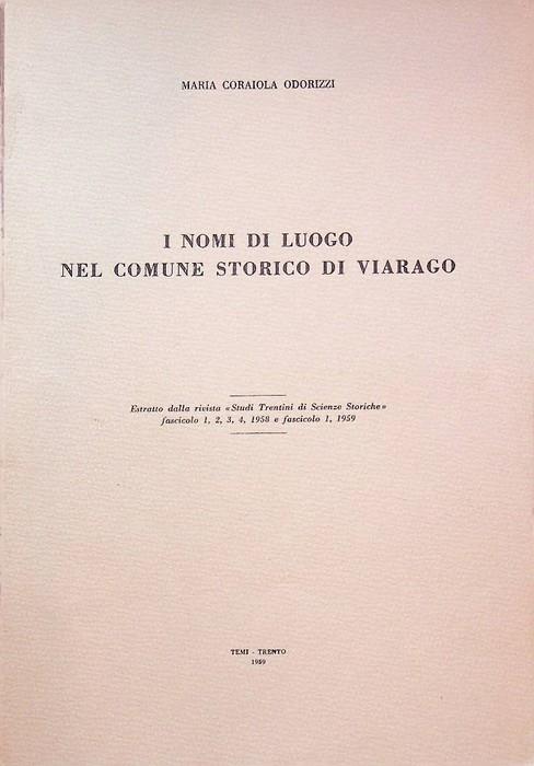 I nomi di luogo nel comune storico di Viarago