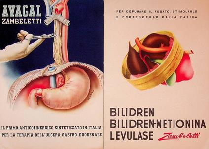 Lotto di 2 pubblicità d'epoca della Zambeletti - copertina