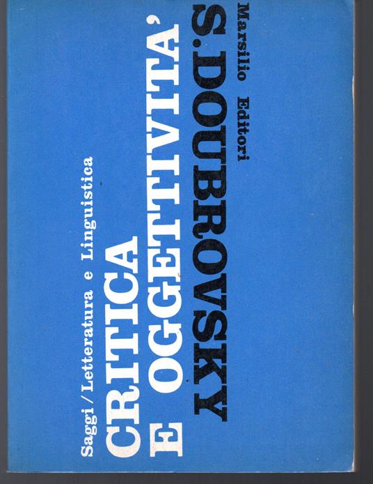 Critica e oggettività - copertina