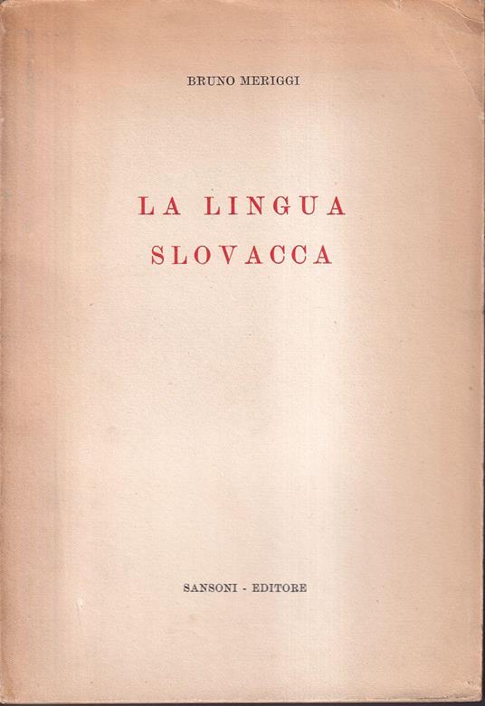 lingua slovacca - Bruno Meriggi - copertina