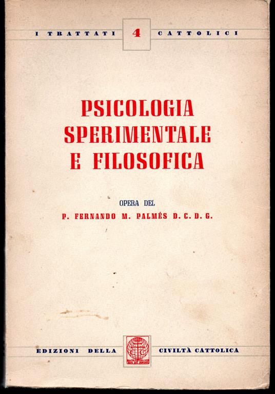 Psicologia sperimentale e filosofica - copertina