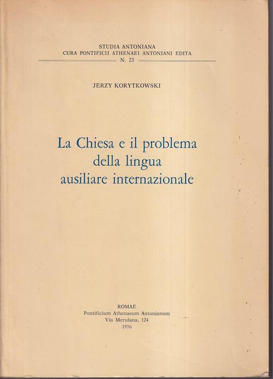 Chiesa e il problema della lingua ausiliaria internazionale - copertina