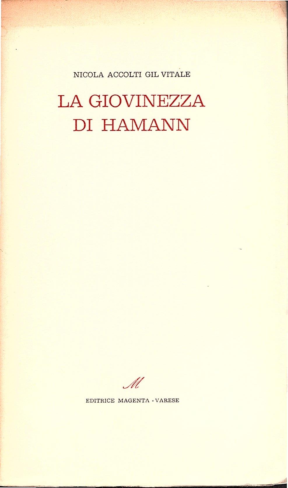 giovinezza di Hamann