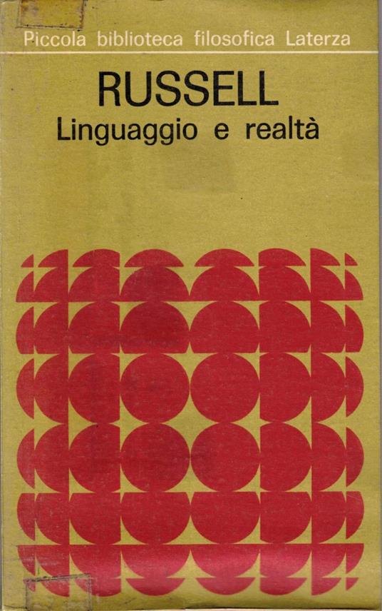 Linguaggio E Realtà - Bertrand Russell - copertina