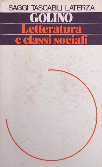 Letteratura E Classi Sociali - copertina