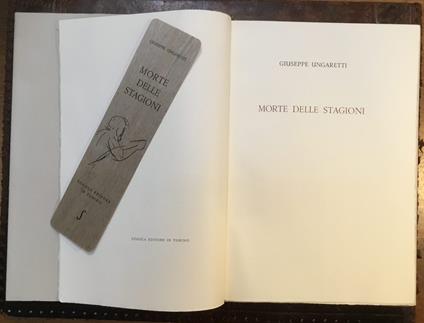Morte Delle Stagioni - Giuseppe Ungaretti - copertina