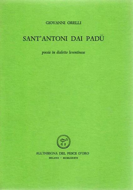 Sant'Antoni Dai Padu - Giovanni Orelli - copertina