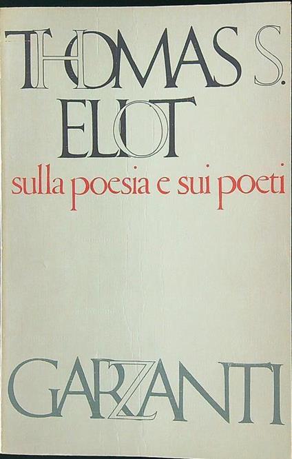 Sulla Poesia E Sui Poeti - copertina