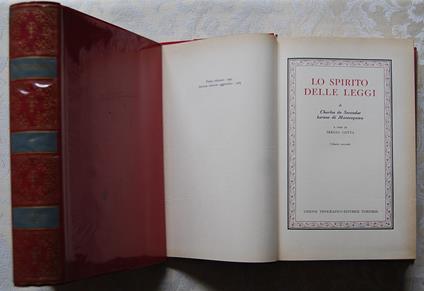 Lo Spirito Delle Leggi - Charles L. de Montesquieu - copertina