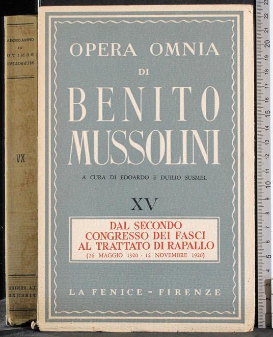 Opera Omnia di Benito Mussolini. Vol XV - copertina