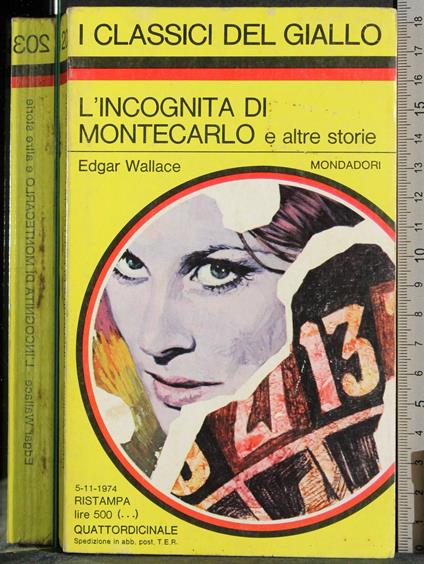 L' incognita di monte carlo - Edgar Wallace - copertina