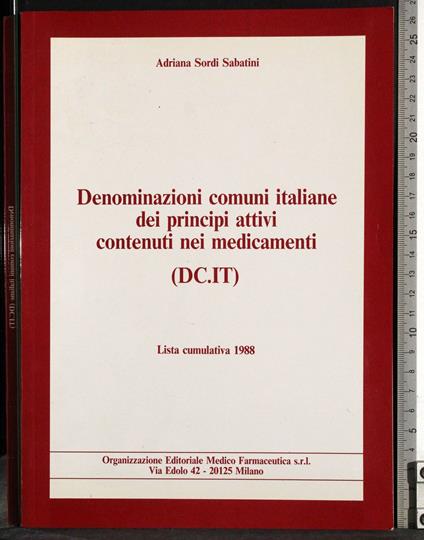 Denominazioni comuni italiane dei principi attivi - C. Sabatini - copertina