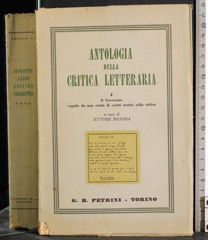 Antologia della critica letteraria. Vol 4 - copertina