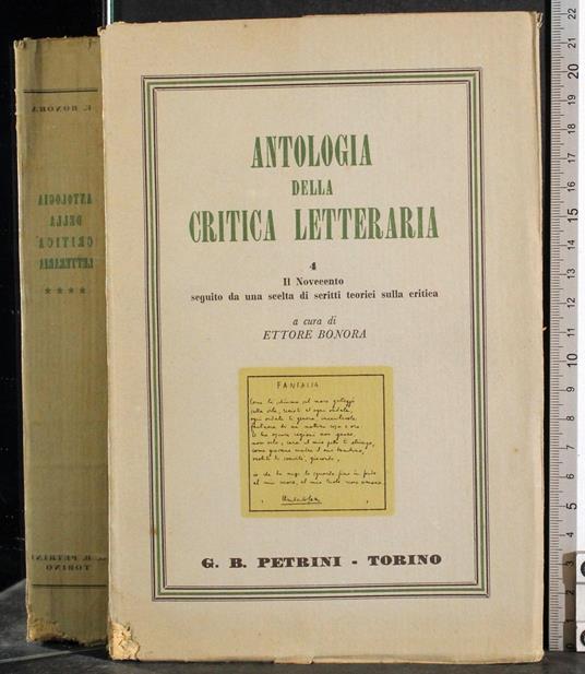 Antologia della critica letteraria. Vol 4 - copertina