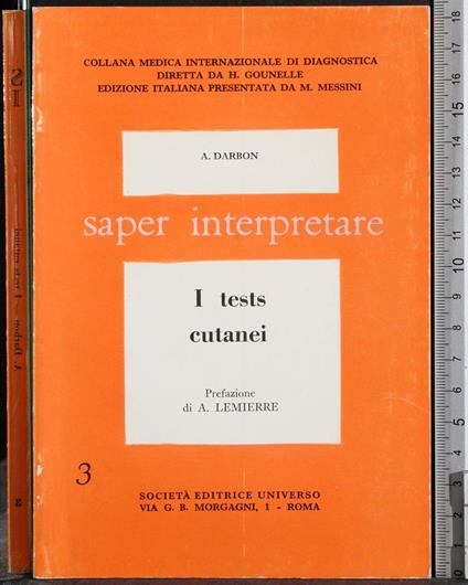 Saper interpretare. I tests cutanei - copertina
