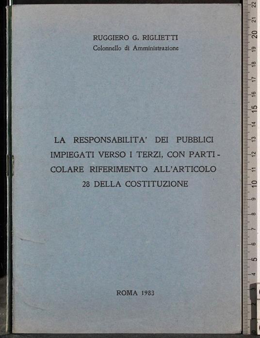 responsabilità dei pubblici impiegati verso i terzi - copertina