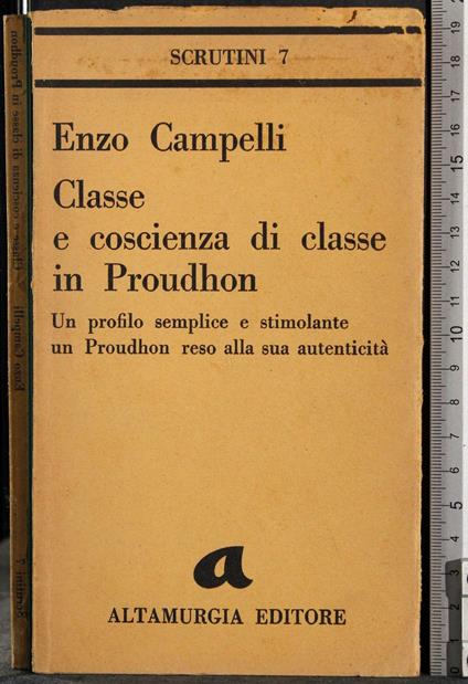 Classe e coscienza di classe in Proudhon - Enzo Campelli - copertina