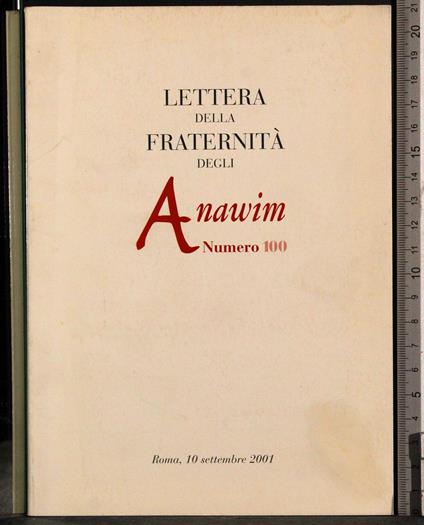 Lettera della fraternità degli AnawiM. Numero 100 - G. Valerio Catullo - copertina