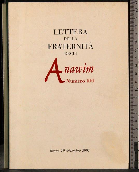 Lettera della fraternità degli AnawiM. Numero 100 - G. Valerio Catullo - copertina