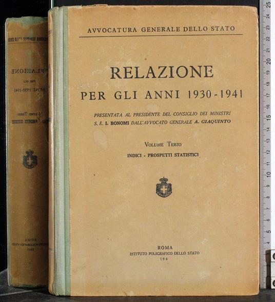 Relazione per gli anni 1930-1941. Vol 3 - G. Valerio Catullo - copertina