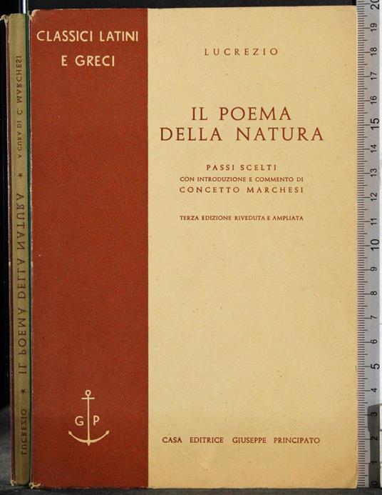 Classici latini e greci. Il poema della natura - Tito Lucrezio Caro - copertina