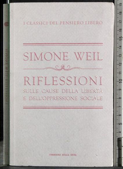 Riflessioni - Simone Weil - copertina