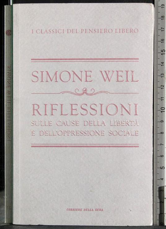 Riflessioni - Simone Weil - copertina