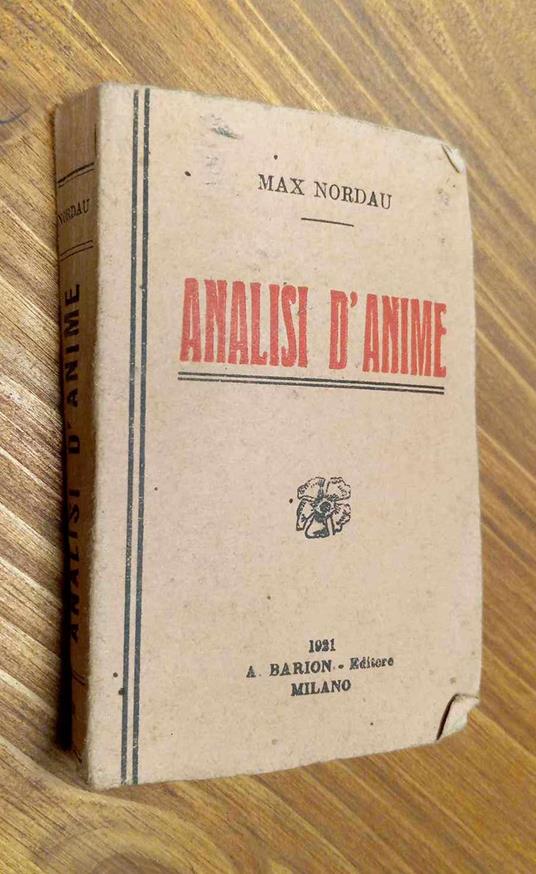 Analisi d'anime - Max Nordau - copertina