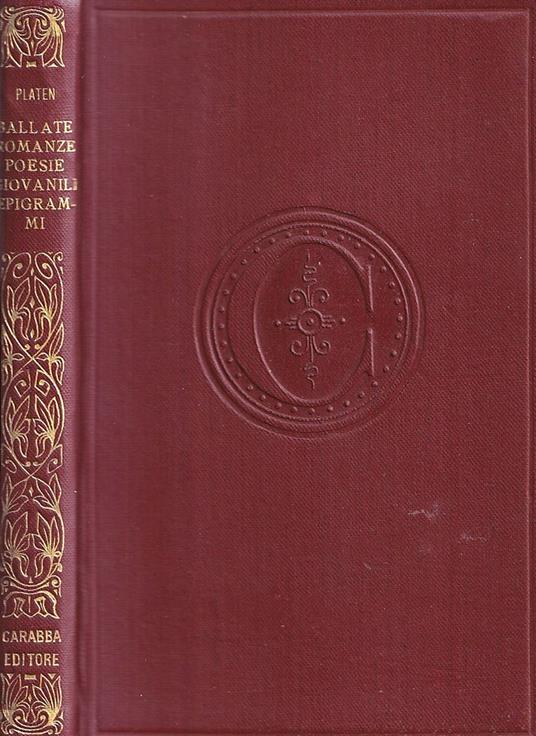 Ballate - Romanze - Poesie giovanili - Epigrammi - August von Platen - copertina