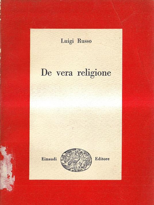 De Vera Religione - Luigi Russo - copertina
