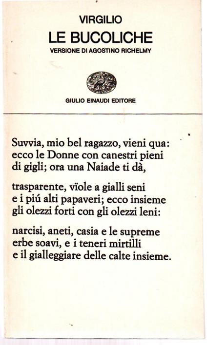 Le Bucoliche - Virgilio - copertina