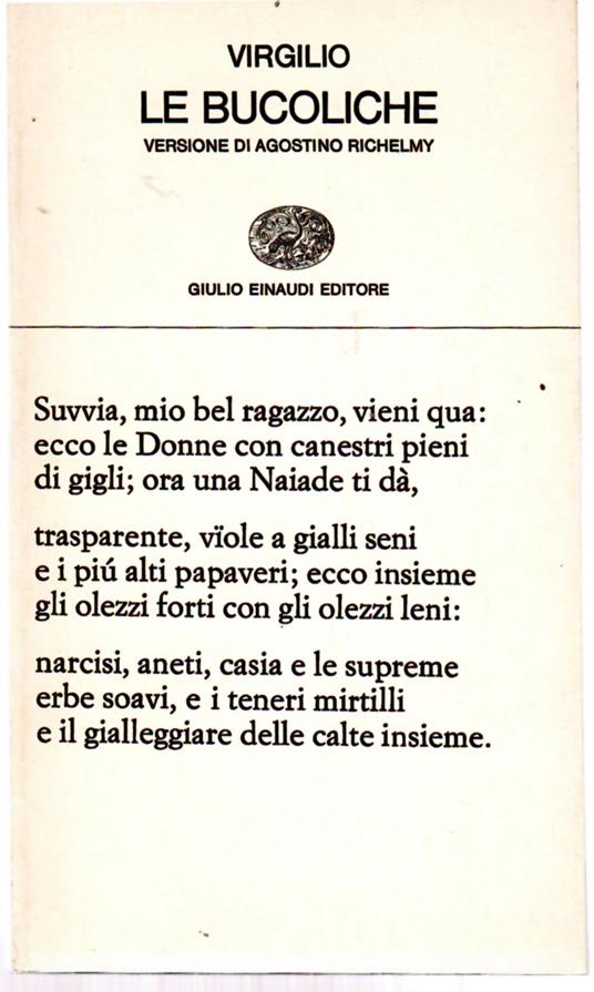 Le Bucoliche - Virgilio - copertina