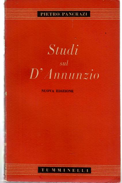 Studi su D'Annunzio - Pietro Pancrazi - copertina