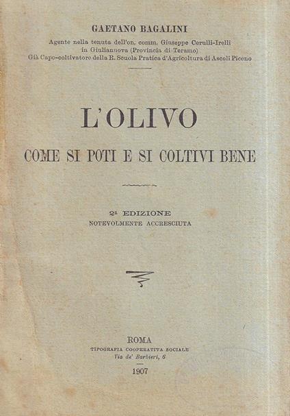 L' Olivo. Come si poti e si coltivi bene - copertina