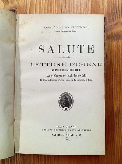 Salute. Letture d'igiene ad uso delle scuole medie - copertina